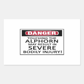 Danger Alphorn Rectangular Sticker