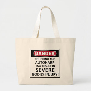 Danger Autoharp Large Tote Bag