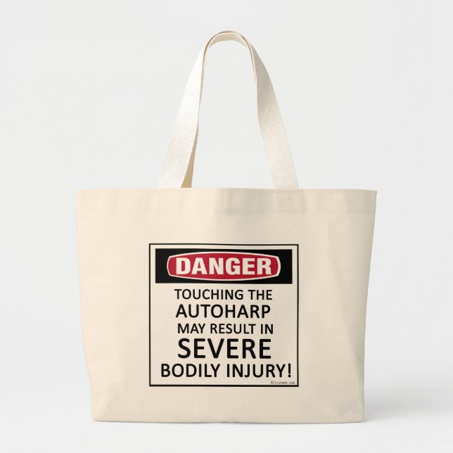 Danger Autoharp Large Tote Bag (Front)