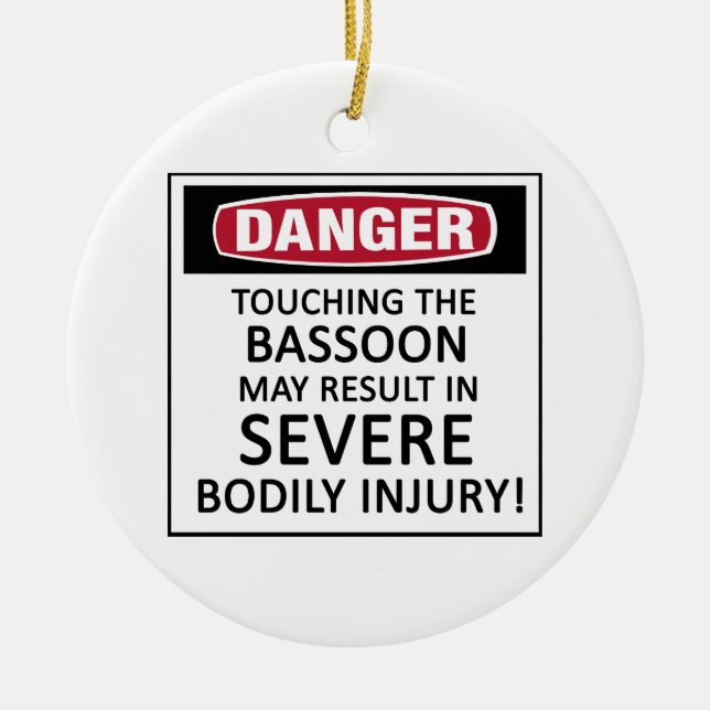Danger Bassoon Ceramic Tree Decoration (Front)