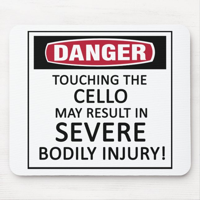 Danger Cello Mouse Mat (Front)