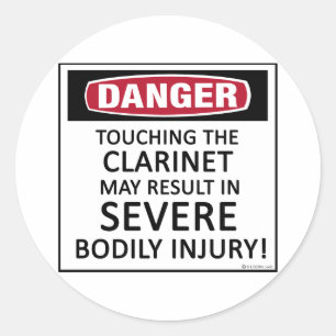 Danger Clarinet Classic Round Sticker