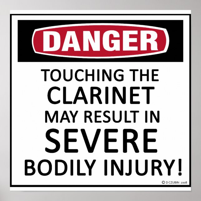 Danger Clarinet Poster (Front)