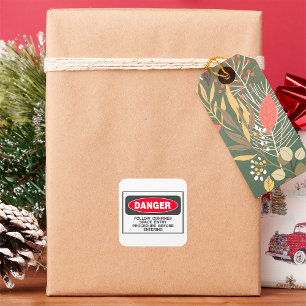 Danger Confined Space Sign Square Sticker