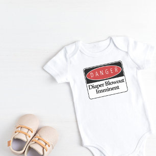 Danger Diaper Blowout Imminent Baby Bodysuit