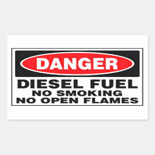 Danger Diesel Fuel Sign Rectangular Sticker
