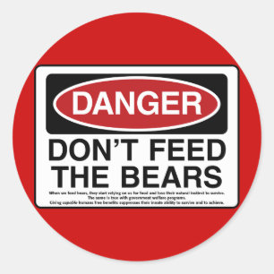 DANGER: Don't Feed the Bears Classic Round Sticker