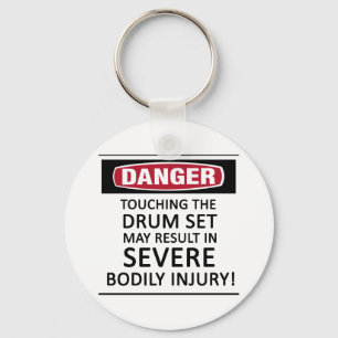 Danger Drum Set Key Ring