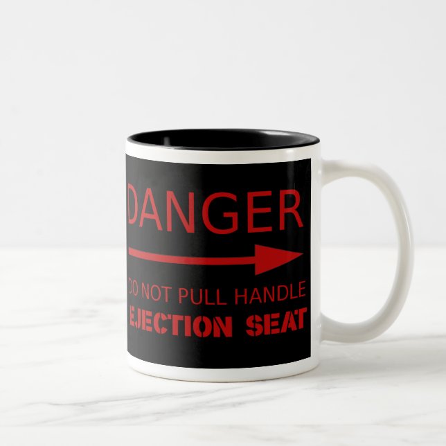 Danger Ejection seat Two-Tone Coffee Mug (Right)