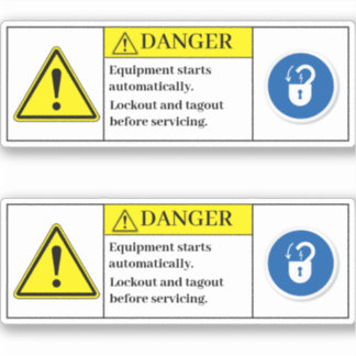 Danger Equipment Starts Automatically Label
