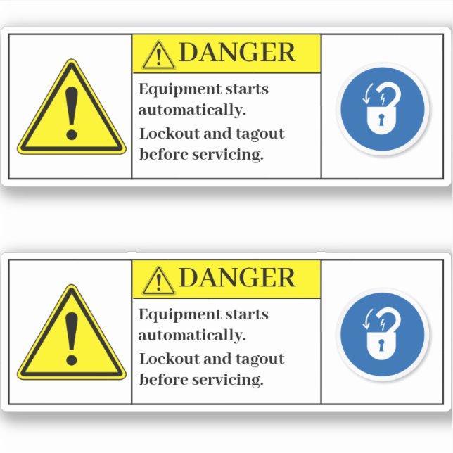 Danger Equipment Starts Automatically Label (Front)