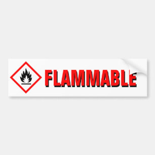 Danger Flammable Warning with Pictogram Bumper Sticker