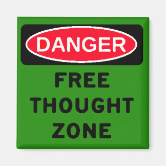Danger Free Thought Zone Magnet