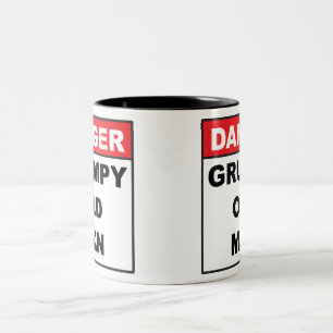 Danger: Grumpy Old Man Two-Tone Coffee Mug