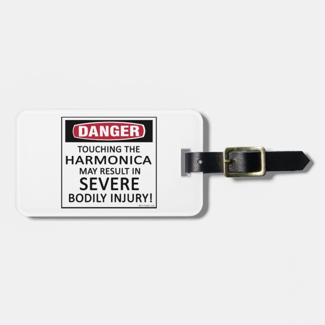 Danger Harmonica Luggage Tag (Front Horizontal)