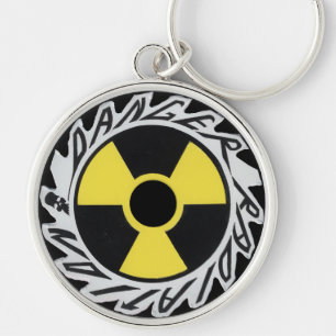Danger Hazard Radiation Symbol Key Ring