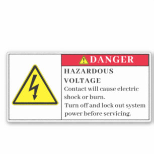 Danger Hazardous Voltage Label  Er25