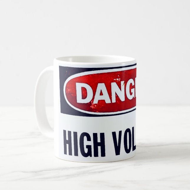 Danger High Voltage Coffee Mug (Front Left)