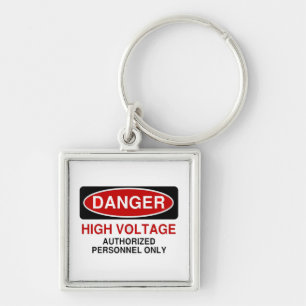 Danger High Voltage Key Ring