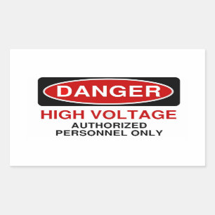 Danger High Voltage Rectangular Sticker