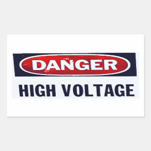 Danger High Voltage Rectangular Sticker