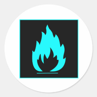 Danger Highly Flammable Warning Sign Chemical Burn Classic Round Sticker