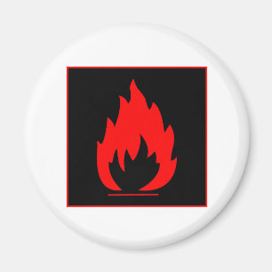 Danger Highly Flammable Warning Sign Chemical Burn Magnet
