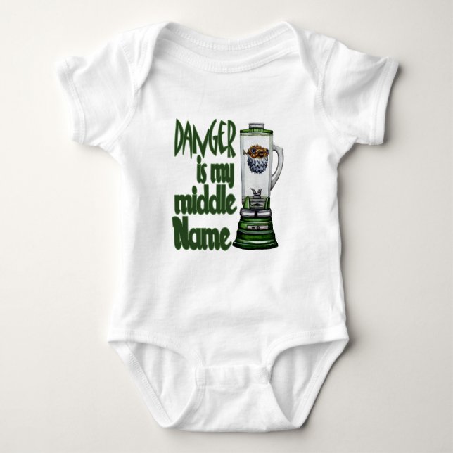 Danger Is My Middle Name Baby Bodysuit (Front)