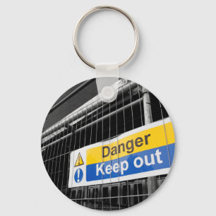 Danger Keep Out sign Key Ring