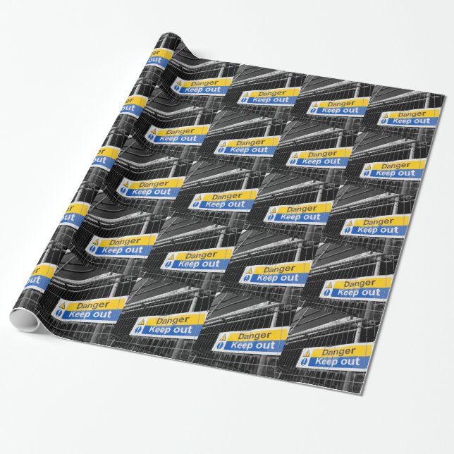 Danger Keep Out sign Wrapping Paper (Unrolled)