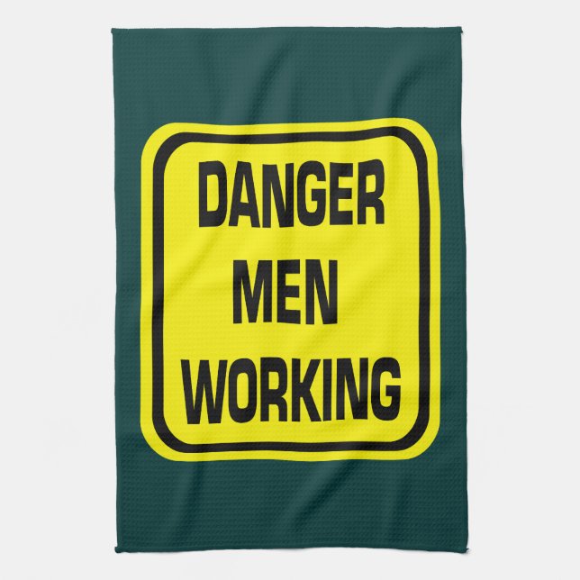Danger Men Working Kitchen Towel (Vertical)