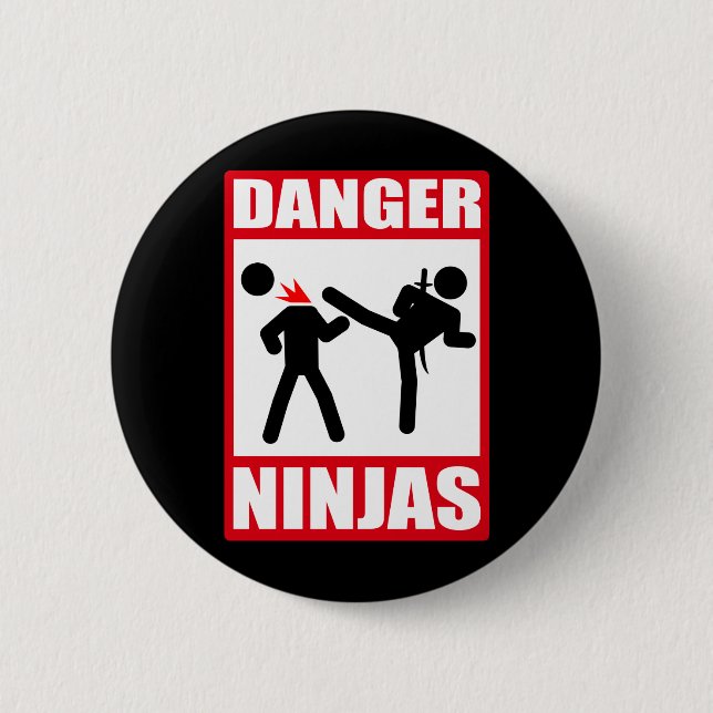 Danger Ninjas 6 Cm Round Badge (Front)