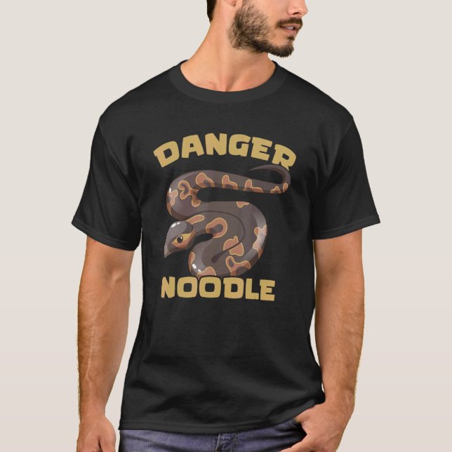 Danger Noodle Ball Python Snake  Reptile Serpent T-Shirt (Front)