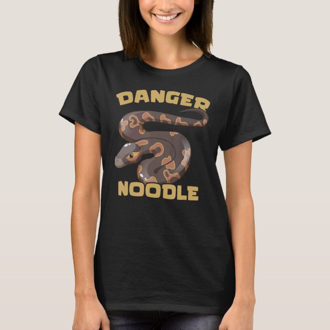 Danger Noodle Ball Python Snake  Reptile Serpent T-Shirt (Front)