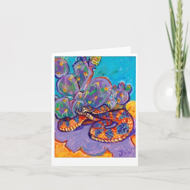 danger noodle nope rope rattler rattlesnake snake thank you card (Front)