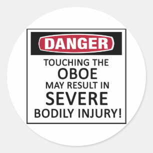 Danger Oboe Classic Round Sticker