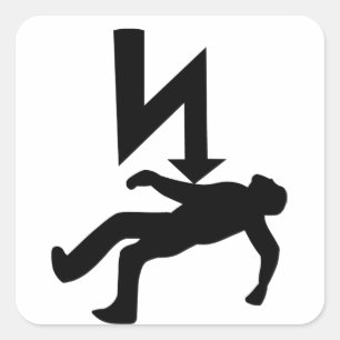 Danger of Electric Shock Symbol Square Sticker
