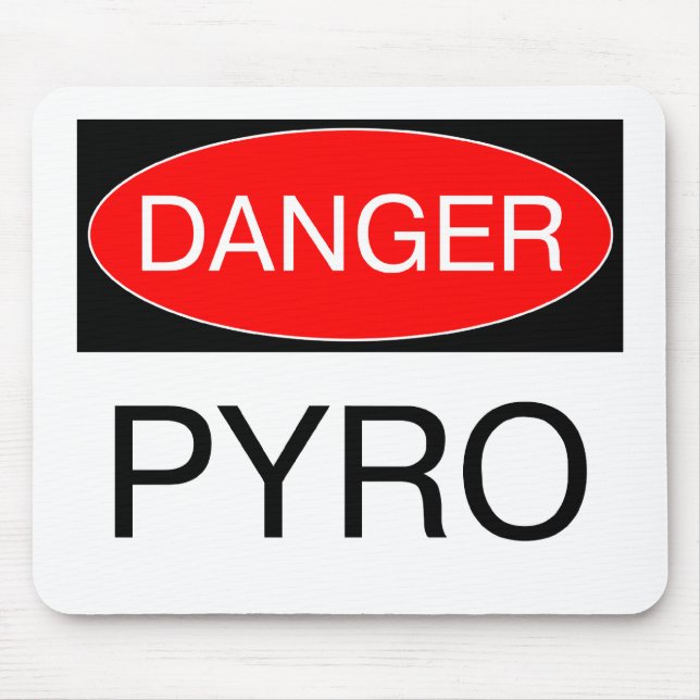Danger - Pyro Funny Pyrotechnician T-Shirt Mug Bag Mouse Mat (Front)