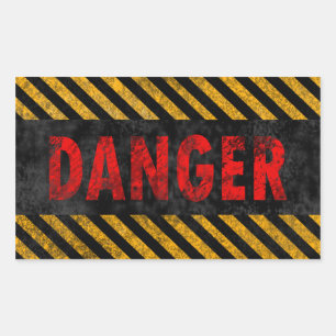 Danger Rectangular Sticker