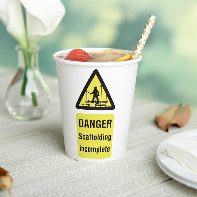 Danger Scaffolding Incomplete Site Warning Paper Cups (Creator Uploaded)