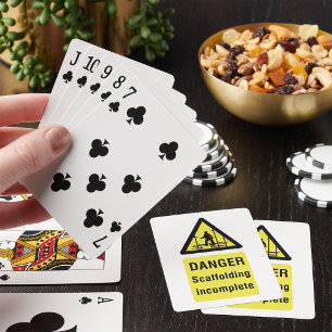 Danger Scaffolding Incomplete Site Warning Playing Cards