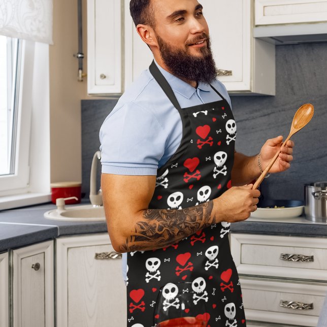 Danger Scary Skulls Pattern Apron (Apron)