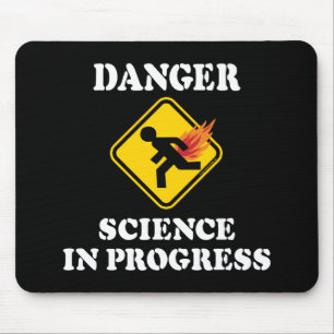 Danger Science in Progress - Flaming Fart Humour Mouse Mat