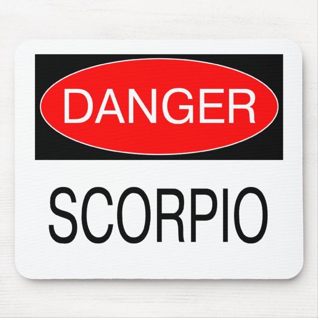 Danger - Scorpio Funny Astrology T-Shirt Hat Mug Mouse Mat (Front)