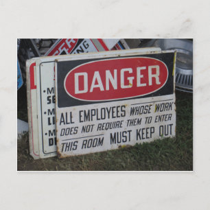 Danger Sign Postcard