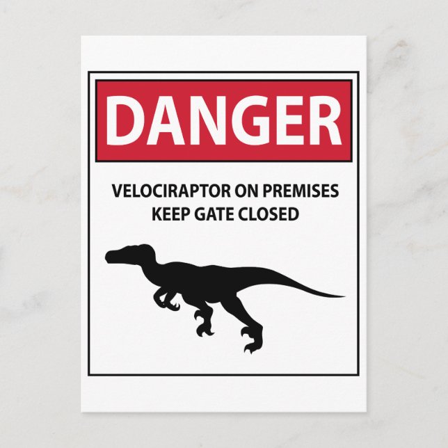 Danger Sign (Raptors) Postcard (Front)