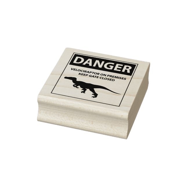 Danger Sign (Raptors) Rubber Stamp (Stamp)