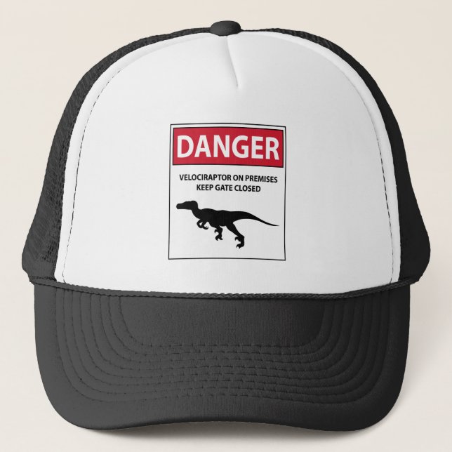 Danger Sign (Raptors) Trucker Hat (Front)