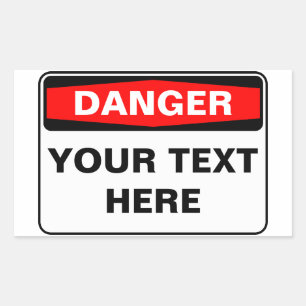 Danger Sign, template, landscape version Rectangular Sticker