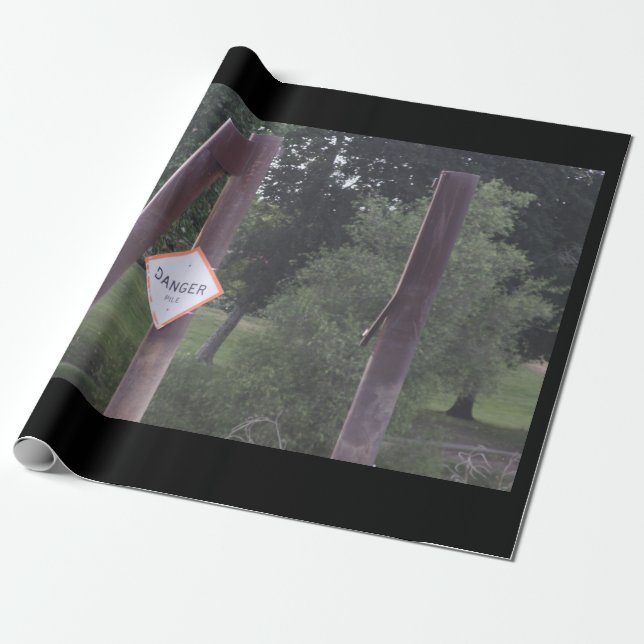 Danger Sign Wrapping Paper (Unrolled)